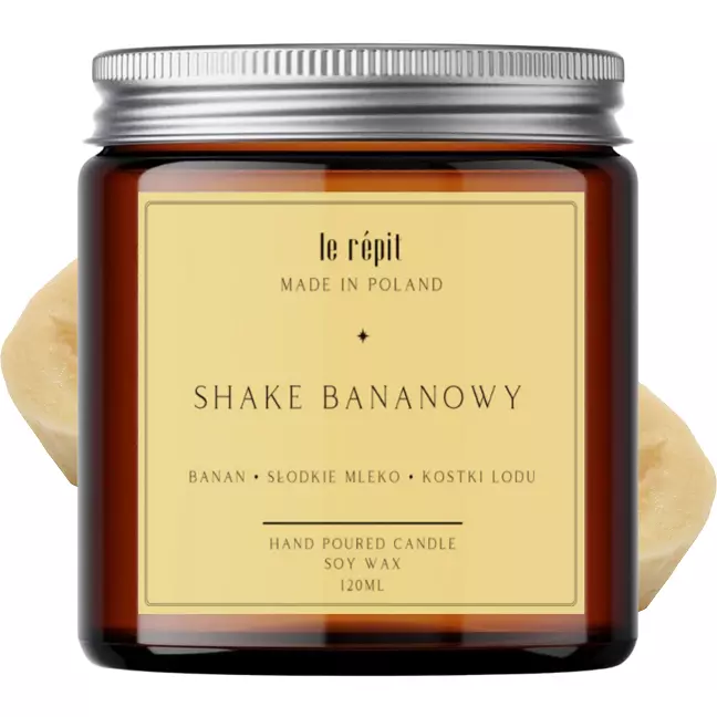 Świeca sojowa zapachowa Shake Bananowy 120 ml