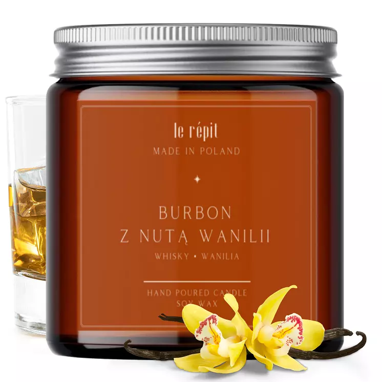 Świeca sojowa zapachowa Burbon z Nutą Wanilii 120 ml