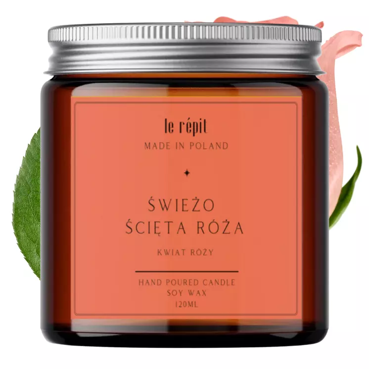 Świeca sojowa zapachowa Świeżo Ścięta Róża 120 ml