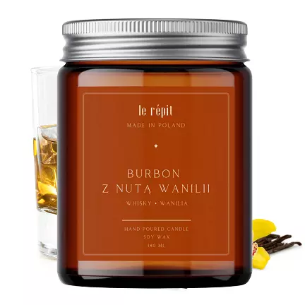 Świeca sojowa zapachowa Burbon z Nutą Wanilii 180 ml