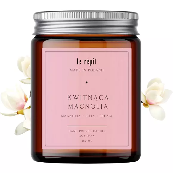 Świeca sojowa zapachowa Kwitnąca Magnolia 180 ml