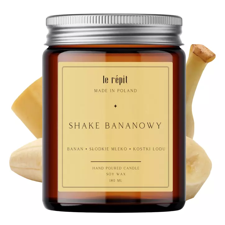 Świeca sojowa zapachowa Shake Bananowy 180 ml