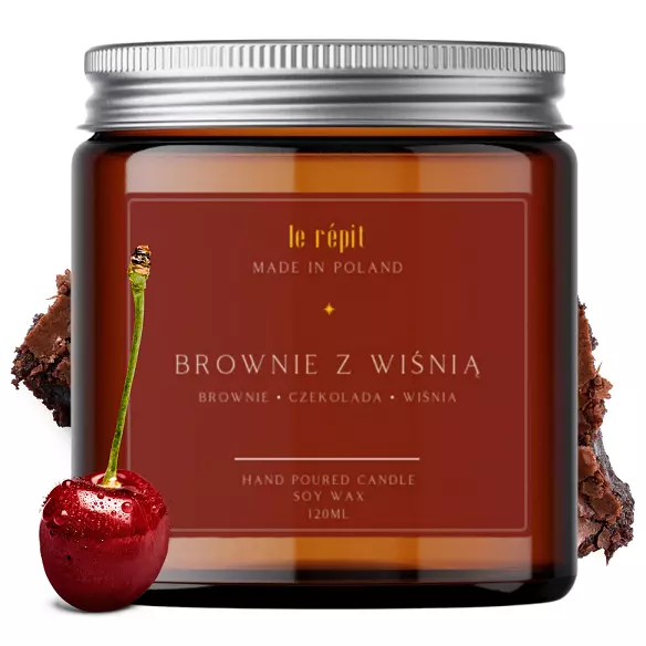 Świeca sojowa zapachowa Brownie z Wiśnią 120 ml