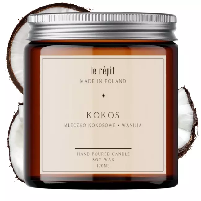 Świeca sojowa zapachowa Kokos 120 ml