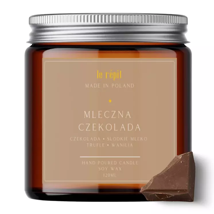Świeca sojowa zapachowa Mleczna Czekolada 120 ml