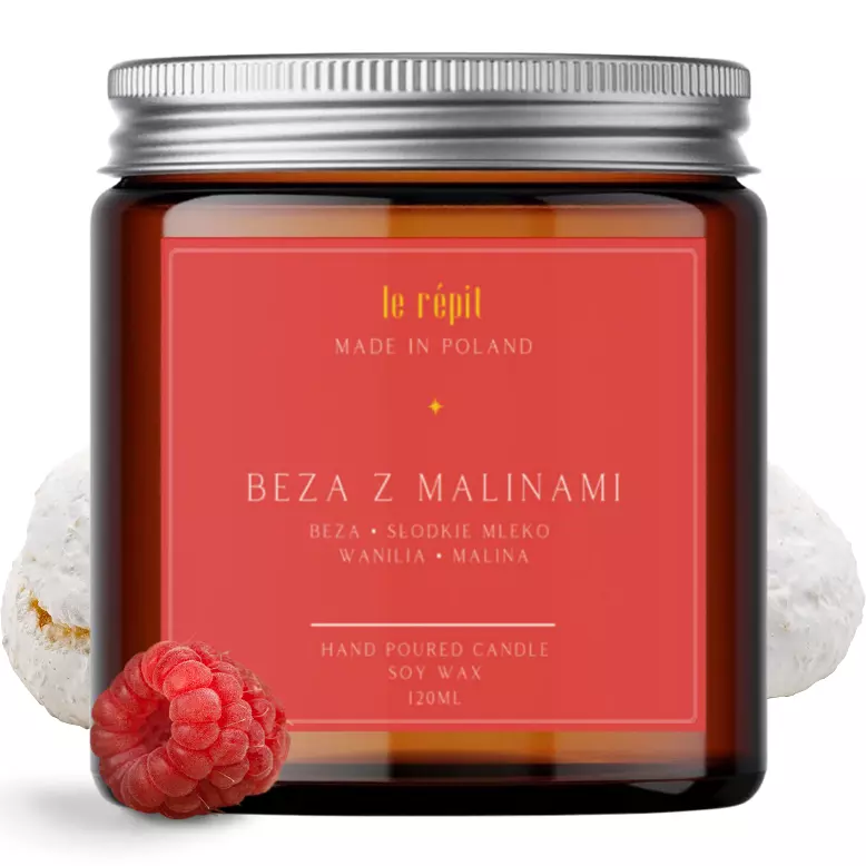 Świeca zapachowa Beza z Malinami 120 ml