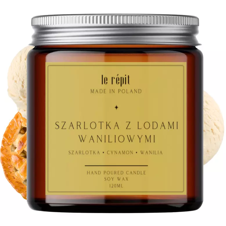 Świeca sojowa zapachowa Szarlotka z Lodami 120 ml