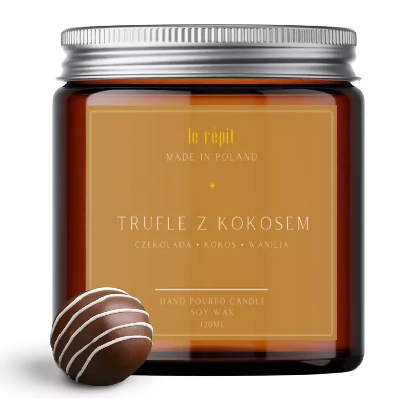 Świeca sojowa zapachowa Trufle z Kokosem 120 ml
