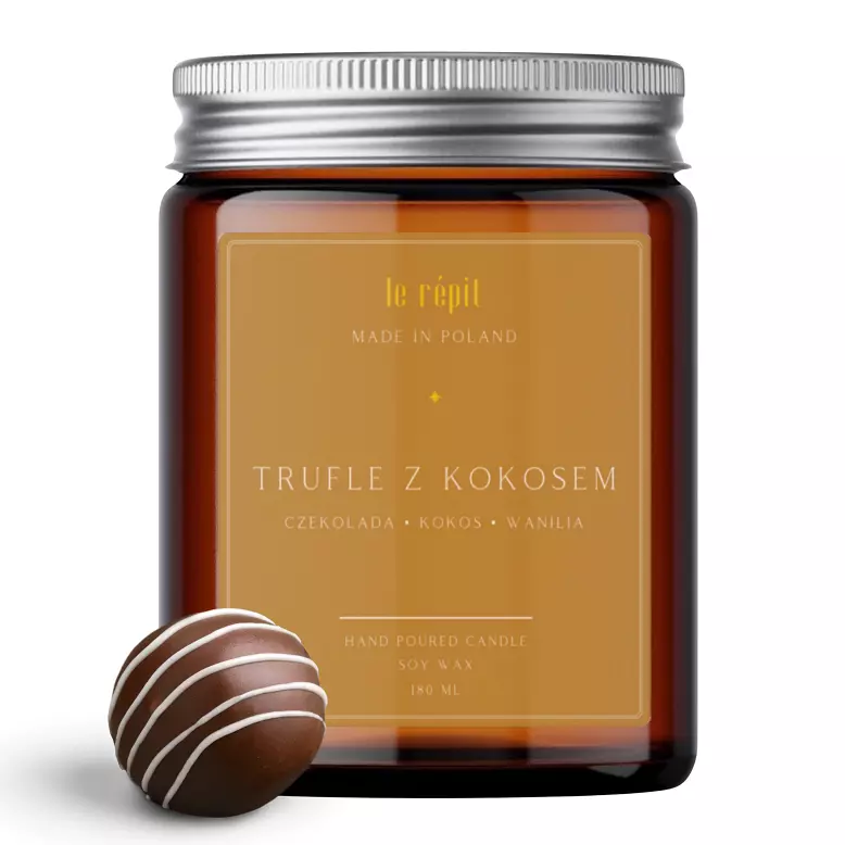Świeca sojowa zapachowa Trufle z Kokosem 180 ml