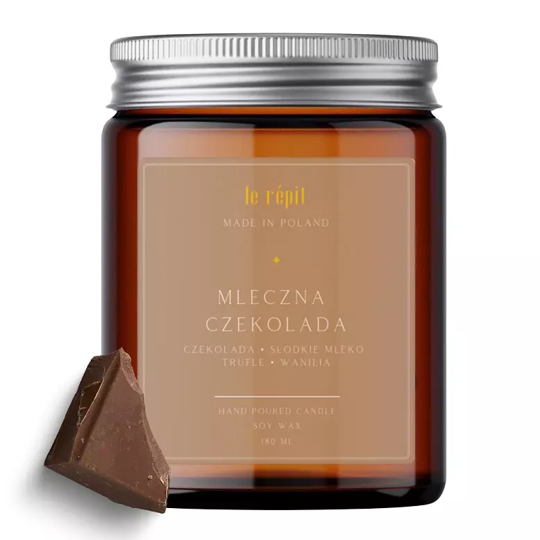 Świeca sojowa zapachowa Mleczna Czekolada 180 ml