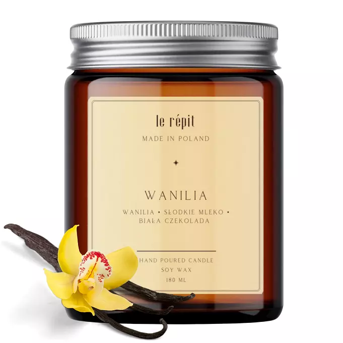 Świeca sojowa zapachowa Wanilia 180 ml