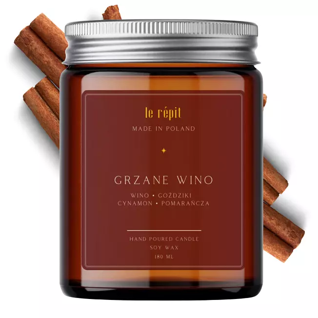 Świeca sojowa zapachowa Grzane Wino 180 ml