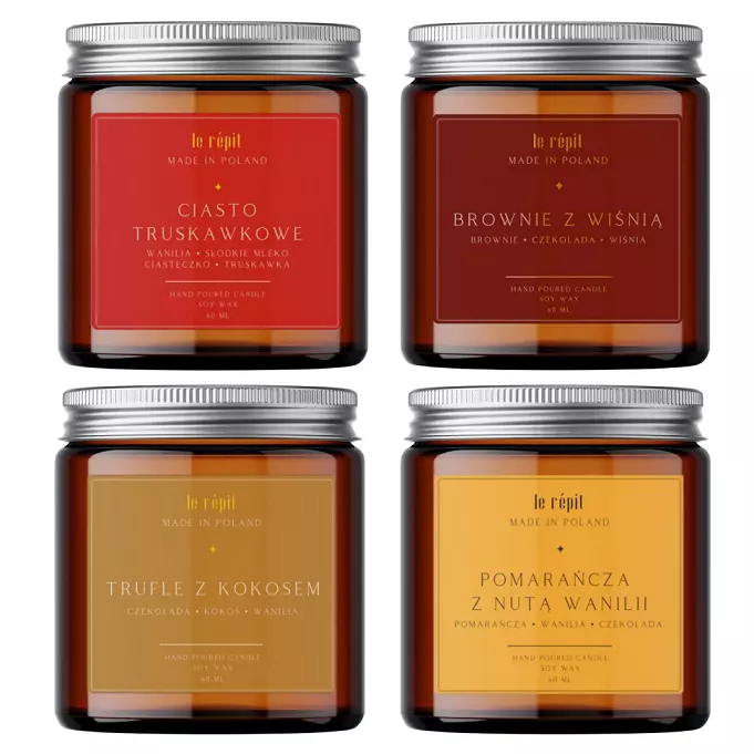 Zestaw Ciasto Truskawkowe & Brownie z Wiśnią & Trufle z Kokosem & Pomarańcza z Nutą Wanilii 60 ml