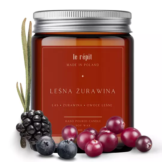 Świeca sojowa zapachowa Leśna Żurawina 180 ml