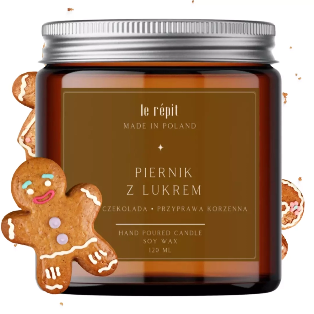 Świeca sojowa zapachowa Piernik z Lukrem 120 ml