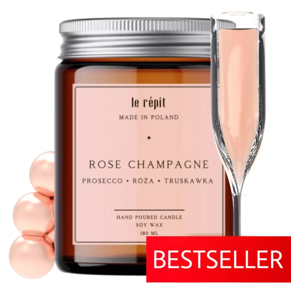 Świeca sojowa zapachowa Rose Champagne 180 ml