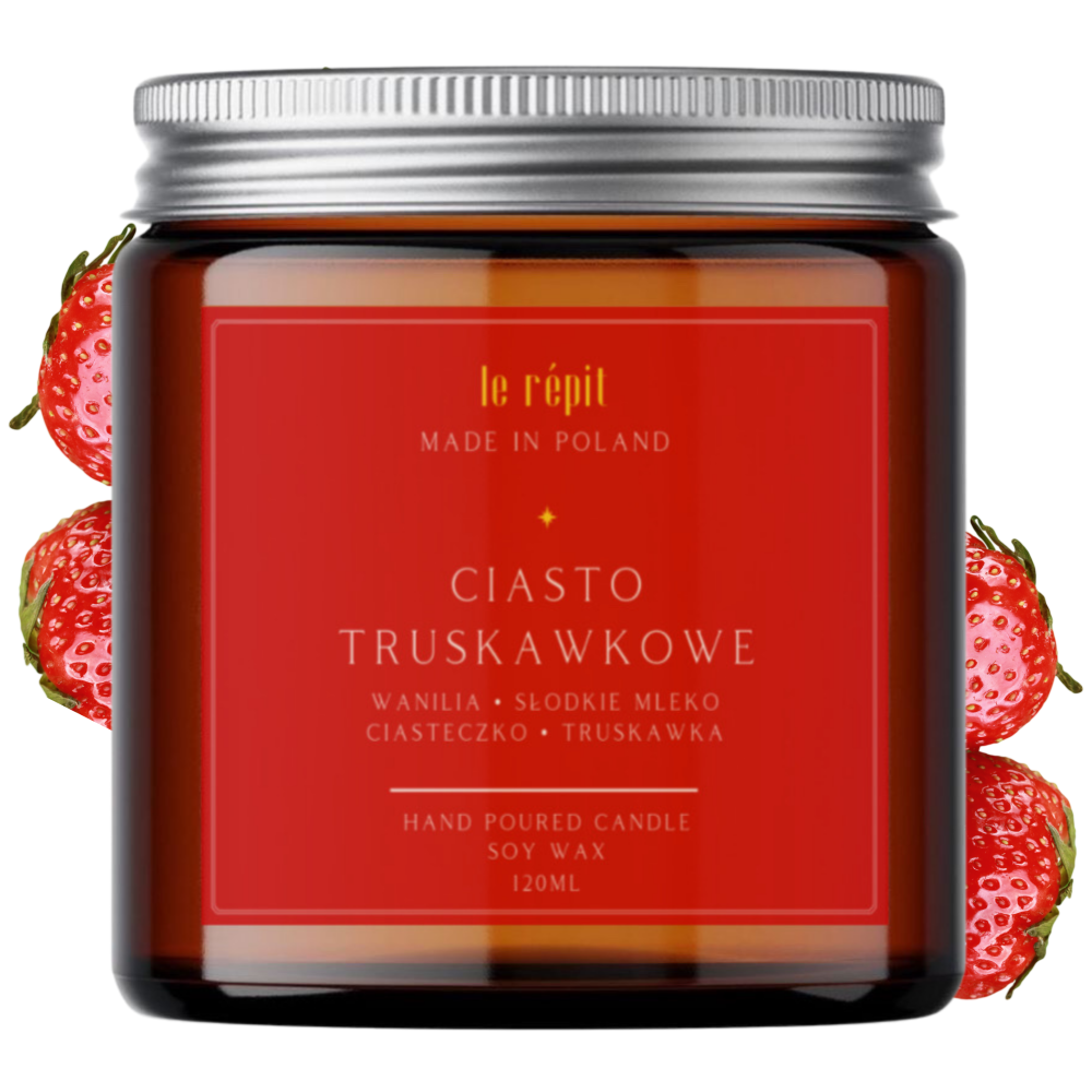 Świeca sojowa zapachowa Ciasto Truskawkowe 120 ml