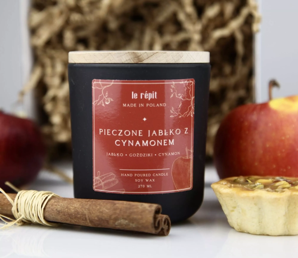 Świeca x Premium Pieczone Jabłko z Cynamonem 270 ml
