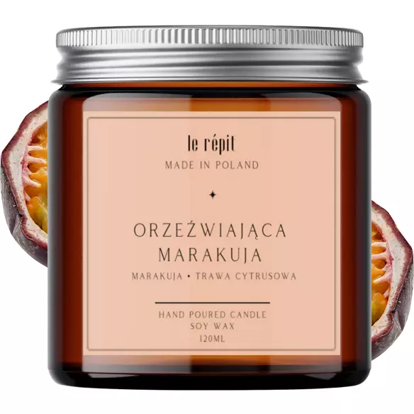 Świeca sojowa zapachowa Orzeźwiająca Marakuja 120 ml