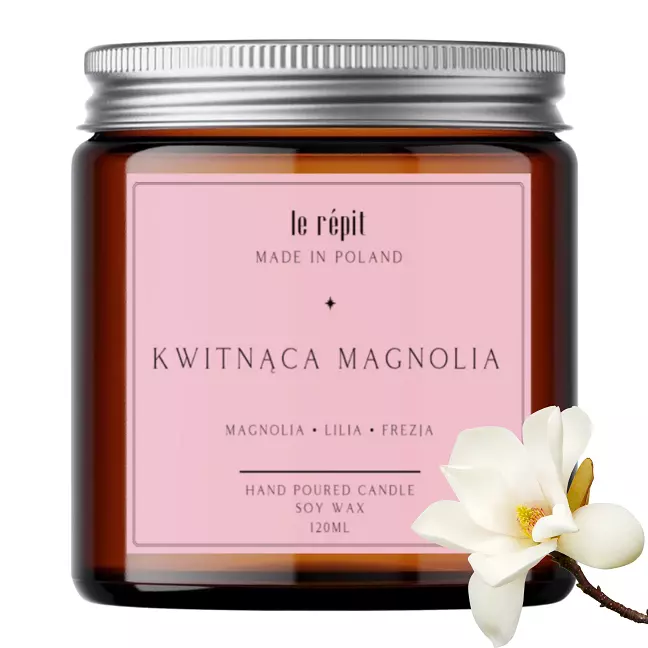 Świeca sojowa zapachowa Kwitnąca Magnolia 120 ml