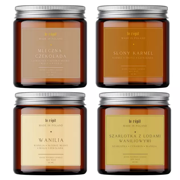 Zestaw Mleczna Czekolada & Słony Karmel & Wanilia & Szarlotka z Lodami Waniliowymi 60 ml